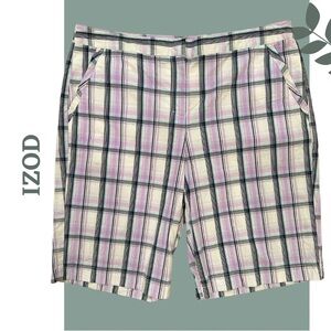 IZOD Women’s Plaid Golf Athletic Shorts 11” Inseam size 12